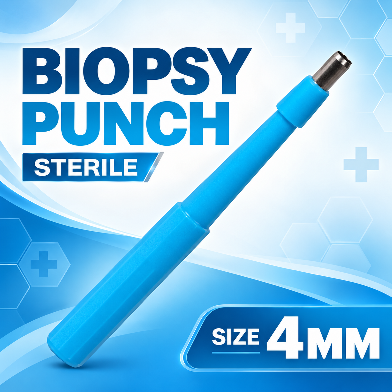 Disposable Biopsy Punch (Pack of 100) | Stainless Steel Disposable Skin Biopsy Punch | Precision Dermatology Surgical Instrument for Clinical & Hospital Use Individually Packed - Sterile (4.0MM) - Image 2